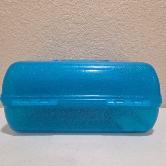 Caboodles Retro Makeup Case On-The-Go-Girl Blue Glitter Classic Organizer - Picture 8 of 12
